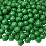 LIMAOLLY Acrylic Round Pastel Beads Candy Color Plastic Spacer Beads for DIY Necklace Bracelet Earring Jewelry Making (Emerald,