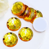Briskbloom 40MM Large Flatback Rhinestones, 8PCS Yellow Round Acrylic Big Flatback Gems for Craft Cosplay Costume Jewelry Making