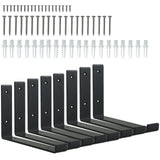 HEART ART Black Shelf Bracket 12 Inch, Shelf Brackets Heavy Duty,L Brackets for Shelves,Floating Shelf Bracket 8 Pack,11.5 L 6