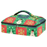 SyXIOP Insulated Casserole Carrier Bag Merry Christmas Snowmen Glitter