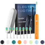7AM2M Sonic Electric Toothbrush for Adults and Kids, with 8 Brush Heads and Travel Case,5 Modes with 2 Minutes Build in Smart Ti