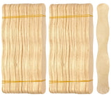 CraftySticks- 100 Pack 8 Inch Jumbo Wavy Craft Sticks for Fan Handles, Wedding Fans, DIY Auction Paddles, Natural Birch Wood Pop