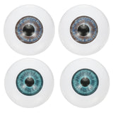 PATIKIL 24mm Doll Eyes, 4 Pcs Realistic Acrylic Eyes Plastic Half Eyeballs for Dolls Masks Halloween Props Art Craft, Blue Green
