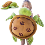 Muiteiur 28Inch Sea Turtle Stuffed Animal, Large Plush Pillow Toy, Soft Stuffed Turtle with Cute Footprints, for Kids