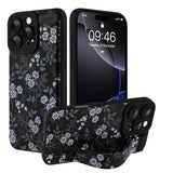 Ufbara Compatible with iPhone 16 Pro Max Case for Women Men, Cute White Flower Floral Pattern, Built in Adjustable Metal Wrist S