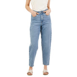 INKD Women's Stretchable Barrel Fit Jeans (Denim Drama, 36)