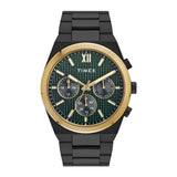 Timex Analog Watch For Men With Green Dial & Black Stainless Steel Bracelet Band - Water Resistant Men'S Wrist Watches -Tweg297S