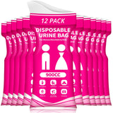 HOKINETY Disposable Urine Bag for Travel - 900ML Portable Pee Bags for Women Men 12 PCS Emergency Vomit Bags Unisex Toilet Urina
