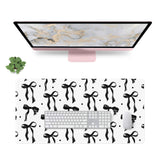 Black Bow Mouse Pad Large, Desk Mat Black and White Desk Computer Mat, Non-Slip Rubber Base Gaming Mousepad Keyboard Mat Laptop