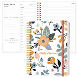 Daily Planner Undated - B5 To Do List Notebook Hourly Schedules, Spiral Appointment Planner for Women and Men, PVC Hardcover, In