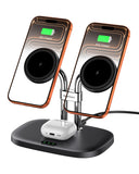 SwanScout Wireless Charger for iPhone Air/17, SwanScout 706M, Dual Magnetic Charger for iPhone 16/15/14/13/12 Series, Charging S