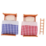 Miniature Dollhouse Bed Miniature Bunk Beds for Dollhouse, Dollhouse Bunk Beds Set 1 12 Scale, Doll House Furniture of Bunk Bed