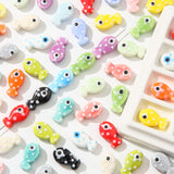 ANCADN 18pcs Porcelain Ceramic Beads Ceramic Fish Bead Ocean Sea Beach Animal Beads for DIY Jewelry Making (Point Fish)