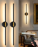 10000mAh Battery Operated Wall Sconce Set of 2 - 24 Inch, Wireless, Rechargeable, Dimmable, 3000K-6000K, Remote, Touch Control,