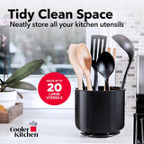 Extra Large and Sturdy Rotating Utensil Holder with No-Tip Weighted Base
