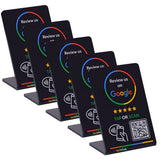 TapFive Google Review Stand NFC Tap & QR Code Sign for Restaurants, Salons, Retail & Front Desks - QR Code Stand - Zappy Card Fa