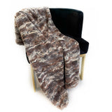 Plutus Brown Wild Rabbit Faux Fur Luxury Throw Blanket 60In X 90In