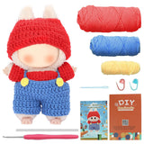 Fancyku Craftease Diy Crochet Jumpsuit Outfit Kit For 4 Inch And 6 Inch Collectible Figures Beginner Set With Yarn Tools And Acc