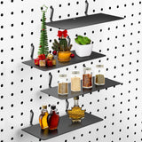 Funrous 4 Pack Pegboard Shelves Wall Organizer Peg Board Shelf Brackets Steel Tray Pegboard Accessories Organizing Tools for Cra