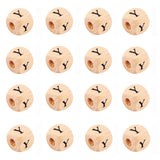 KISSITTY 100pcs Letter Y Wood Beads for Key Chains Cube Wooden Beads 10mm Large Hole Natural Square Alphabet Wooden Loose Beads