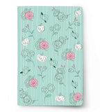 Factor Notes Notebook: 100 Gsm Natural Shade Paper Journal Diary, A5, 144 Pages (The Pastel Mint Roses, Plain)