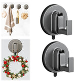 2025 Upgraded Suction Cup Hooks for Shower,No Drill Wall Mounted Towel Hooks for Bathroom Walls,Reusable Wreath Hanger for Front