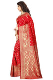 Sugathari Womens Banarasi Saree Pure Kanjivaram Silk Saree Soft New Ladies 2023 Design Wear Pattu Sarees Latest Cotton Party Sari Collections With Blouse Piece For Wedding Sadi (Pari 73 Red)