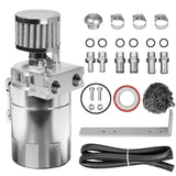 VehiMata Oil Catch Can Kit, 300ml Universal Baffled Catch Can with Breather Filter, Air Oil Separator Tank with 2.6FT NBR Fuel H