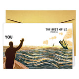 RUALOVE Funny Sinking Ship Leaving Card - Funny New Job, Thank You, Coworker Going Away Card - Good Luck, Farewell Gift for Cowo