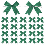 50 Counts Green Hunter Twist Tie Bows 3.1 Pre-Tied Satin Ribbon Bow Decor Mini Twist Tie Bows for Gift Wrapping Treat Bags Cake
