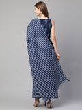 Anni Designer Women'S Cotton Straight Kurta With Palazzo & Dupatta (Kpzd-Cot-10060-Blue_M_Blue_Medium),Blue,M,Cotton,Straight,