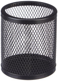 DMDENT Metal Mesh Pen Holder Desk Organizer Round Black Pencil Cup for Office, Home & School Supplies(SET1)