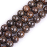 GEM-Inside Natural 10mm Bronzite Gemstone Loose Beads Round Smooth Stone Energy Stone Power Beads for Jewelry Making 15