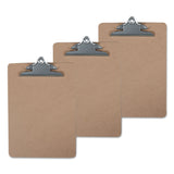 Universal UNV40304VP 1.25 in. Clip Capacity 8.5 in. x 11 in. Hardboard Clipboard Brown (3/Pack)