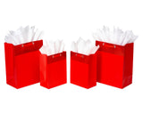 American Greetings Red Gift Bags with White Tissue Paper for Birthdays, Mothers Day, Fathers Day, Graduation and All Occasions