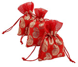 brown leaf Premium Red Carry Design 7X5 inches Potli Bags Pouch Best for Wedding Party Supply Return Gifting Bags (6)