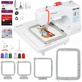 POOLIN EOC06 Embroidery Machine,7 Touchscreen,7.9 x11 Hoop Area,Computerized Home Embroidery Machine for Beginners Gifts,200 B