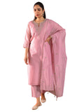 Libas Women'S Chanderi Silk Kurta Set (49441_Pink