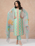 Anni Designer Women'S Rayon Blend Straight Printed Kurta With Pant & Dupatta (Zaggu Pista-Nw_Xl_Pista_X-Large),Pista,XL,,,