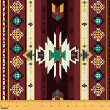 Erosebridal Southwestern Aztec Fabric by The Yard,Ethnic Mexican Bohemian Upholstery Fabric for Chairs Sofa,Red Green Black Deco