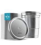 30-Pack Aluminum Lids with Straw Hole, Compatible with Ball Top Cup Party Cups (16oz Size Only) Cups Sold Separately