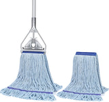 String Mop for Floor Cleaning - Heavy Duty Industrial Commercial Wet Mop with Extra Replacement Head , 59inch Handle, for Home,G