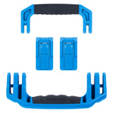 Pelican 1535 Replacement Handle & Latch Set by ColorCase - Blue Handle and Push Button Latches