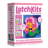 LatchKits Latch Hook Kit for Wall Hangings & MiniRugs Mermaid Craft Kit with Easy, ColorCoded Canvas, PreCut Yarn & Latch