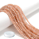 AD Beads Natural Gemstone Diamond-Cut Micro-Faceted Round Tiny 4mm Small Round for DIY Necklace Jewelry Making Beads (Sun Stone)