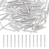 PH PandaHall About 200pcs 30mm Long Stainless Steel Tube Beads Straight Tube Charms Metal Smooth Finding Beads for Jewelry Craft