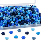 Lovyomi 280pcs 12mm Silicone Lentil Beads for Keychain Making Mix Color Spacer Beads for Pens and Bracelet Crafts(Blue)