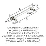 Amerock | Cabinet Pull | Clear/Polished Nickel | 6-5/16 Inch (160 Mm) Center To Center | Glacio | 1 Pack | Drawer Pull | Drawer