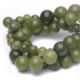 Chicager 6mm Natural Stone Beads for Jewelry Making,Green Jade Polished Smooth Round Gemstone Beads for Bracelet Necklace 15 Inc