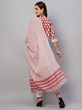 Gosriki Women'S Cotton Blend Straight Printed Kurta With Pant & Dupatta (Vedavati Red-Gs_Xxl_Red_Xx-Large),Red,2,B0C7W3VY33